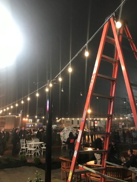 string light installation 